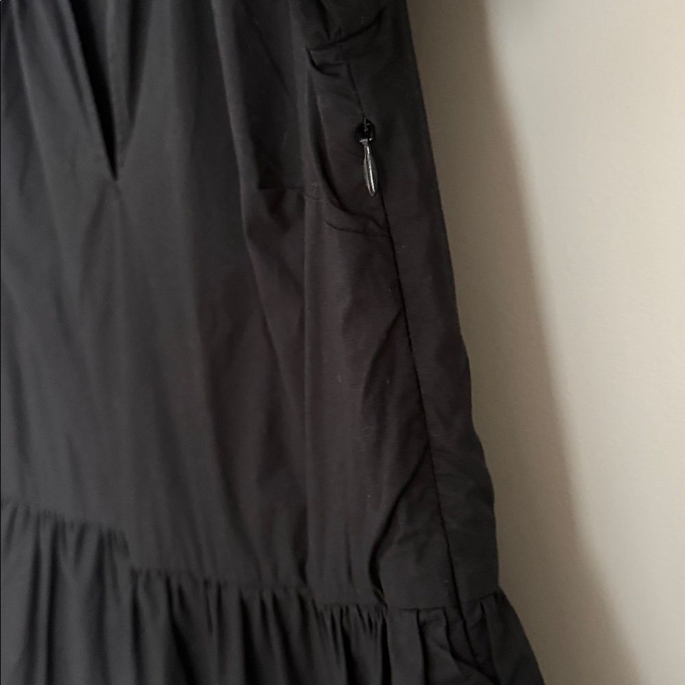 J.Crew Black Cotton Ruffle Neck Tiered Popover Mini Dress Women’s Puff Sleeve S - Picture 7 of 13